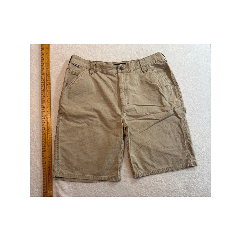 Wolverine Mens Khaki Ripstop Carpenter  Shorts Tan Size 36 Utility Hammer Loop